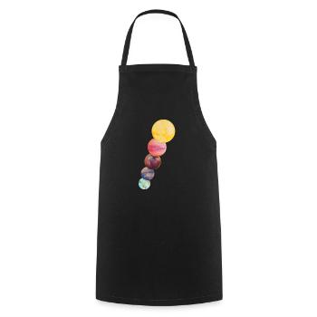 super planets on the space - Tablier de cuisine - noir - Devant - AI Model Male 185 dark (185cm)