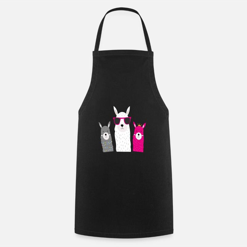 funny alpacas - Cooking Apron - black
