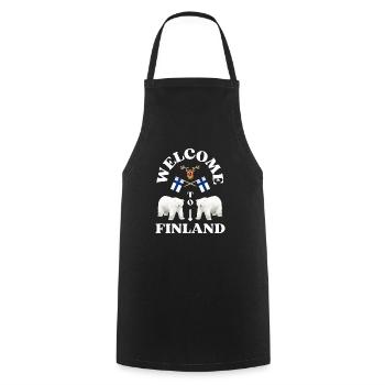 WTF ou Bienvenue en Finlande. - Tablier de cuisine - noir - Devant - AI Model Male 185 dark (185cm)