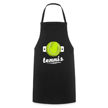 Tennis Balle de Tennis sport - Tablier de cuisine - noir - Devant - AI Model Male 185 dark (185cm)