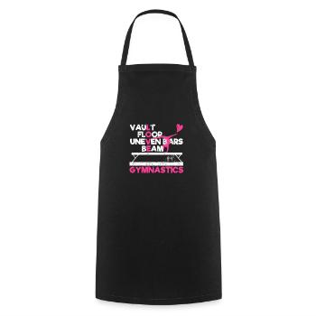 Funny gymnast lover vaulted floor - Cooking Apron - black - Front - AI Model Male 185 dark (185cm)
