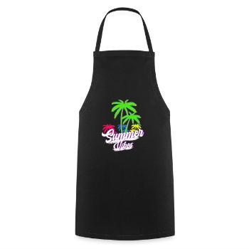 Summer Vibes - Kochschürze - Schwarz - Vorne - AI Model Male 185 dark (185cm)