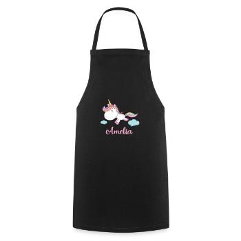 AMELIA Pink Unicorn Novelty - Kochschürze - Schwarz - Vorne - AI Model Male 185 dark (185cm)