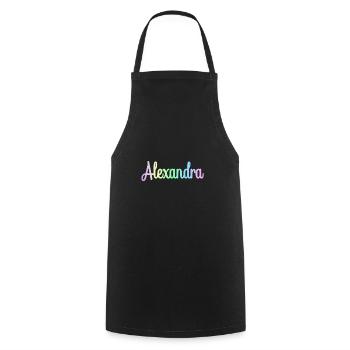 ALEXANDRA Rainbow Minimalist Cursive - Kochschürze - Schwarz - Vorne - AI Model Male 185 dark (185cm)