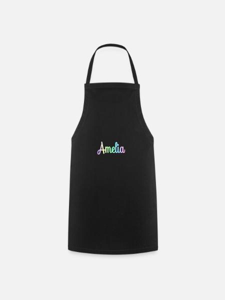 AMELIA Rainbow Minimalist Cursive - Kochschürze - Schwarz