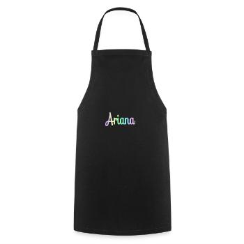 ARIANA Rainbow Minimalist Cursive - Kochschürze - Schwarz - Vorne - AI Model Male 185 dark (185cm)