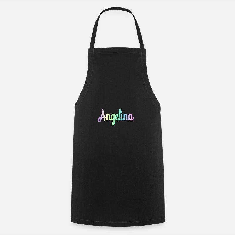ANGELINA Rainbow Minimalist Cursive - Cooking Apron - black