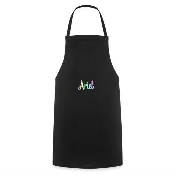 ARIEL Rainbow Minimalist Cursive - Kochschürze - Schwarz - Vorne - AI Model Male 185 dark (185cm)