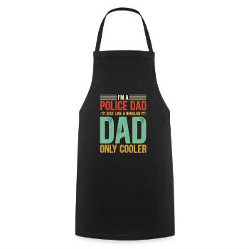 Police Proud Police Dad - Cooking Apron - black - Front - AI Model Male 185 dark (185cm)
