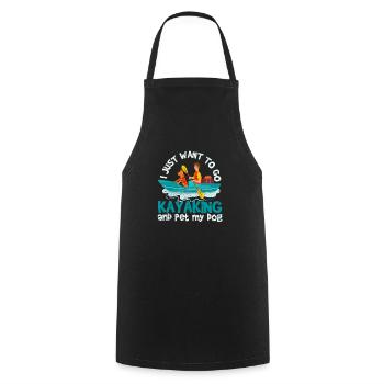 Drôles de chiens de kayak Je veux juste faire du kayak - Tablier de cuisine - noir - Devant - AI Model Male 185 dark (185cm)