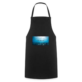 Meer - und Strandliebe - Kochschürze - Schwarz - Vorne - AI Model Male 185 dark (185cm)