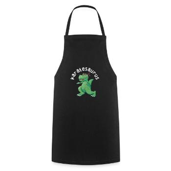 Karatesaurus Trex Karate Lustig Dinosaurier Kampf - Kochschürze - Schwarz - Vorne - AI Model Male 185 dark (185cm)
