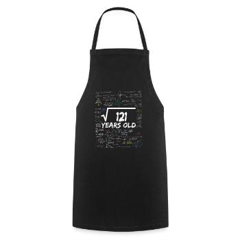 Square Root of 121 11TH Funny Math Birthday - Kochschürze - Schwarz - Vorne - AI Model Male 185 dark (185cm)