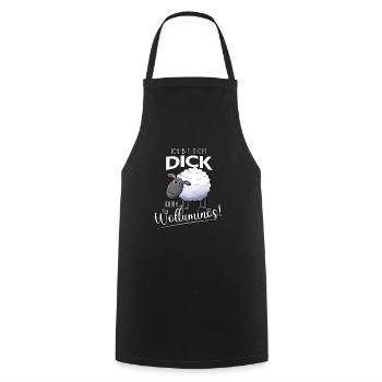 Ich bin nicht dick ich bin wolluminös Schafshirt - Kochschürze - Schwarz - Vorne - AI Model Male 185 dark (185cm)