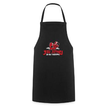 Le Jiu Jitsu est ma thérapie JiuJitsu brésilien BJJ Jiu - Tablier de cuisine - noir - Devant - AI Model Male 185 dark (185cm)