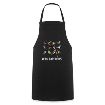 Nerd For Birds Bird Lovers Bird Watching Funny Bir - Cooking Apron - black - Front - AI Model Male 185 dark (185cm)
