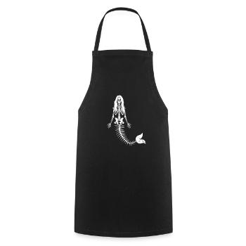 Mermaid Skeleton Halloween Funny Spooky - Cooking Apron - black - Front - AI Model Male 185 dark (185cm)