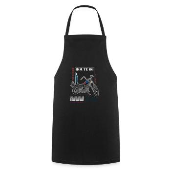 Motorcycle Route - Cooking Apron - black - Front - AI Model Male 185 dark (185cm)