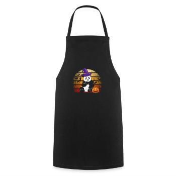 Panda Witch Drôle Mignon Halloween Ours Zookeeper - Tablier de cuisine - noir - Devant - AI Model Male 185 dark (185cm)