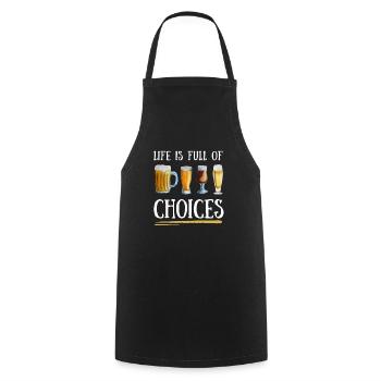 Beer type : Life is full of important choices - Tablier de cuisine - noir - Devant - AI Model Male 185 dark (185cm)