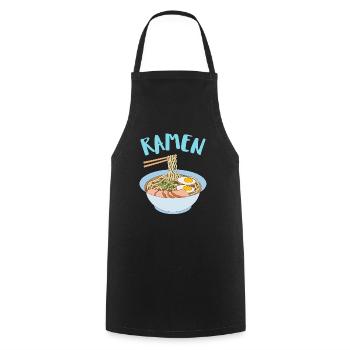 Ramen Japon Pâtes Kawaii - Tablier de cuisine - noir - Devant - AI Model Male 185 dark (185cm)