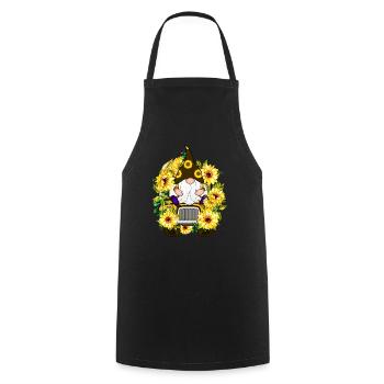 Sunflower Truck Gnome - Cooking Apron - black - Front - AI Model Male 185 dark (185cm)