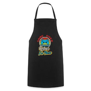 game over - retour à l école - Tablier de cuisine - noir - Devant - AI Model Male 185 dark (185cm)