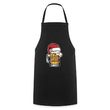 Tasse de bière de Noël Noël Cap Noël - Tablier de cuisine - noir - Devant - AI Model Male 185 dark (185cm)