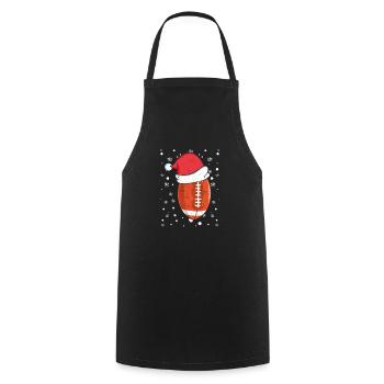 Football américain Chapeau de Noël Sports Noël - Tablier de cuisine - noir - Devant - AI Model Male 185 dark (185cm)