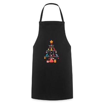 Guitare Père Noël Casquette Sapin de Noël Drôle - Tablier de cuisine - noir - Devant - AI Model Male 185 dark (185cm)