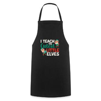 I teach the cutest little elves - Cooking Apron - black - Front - AI Model Male 185 dark (185cm)