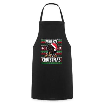 Süßer Hundepyjama - Dackel Hund Liebhaber Weihnachten - Kochschürze - Schwarz - Vorne - AI Model Male 185 dark (185cm)