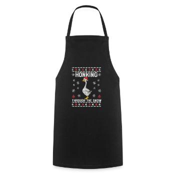 Hupen durch den Schnee Hupen Weihnachtsgans Xmas - Kochschürze - Schwarz - Vorne - AI Model Male 185 dark (185cm)