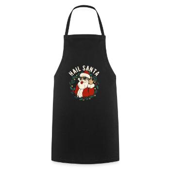 Hail Santa Claus Sleigher Weihnachten Rock Metal - Kochschürze - Schwarz - Vorne - AI Model Male 185 dark (185cm)