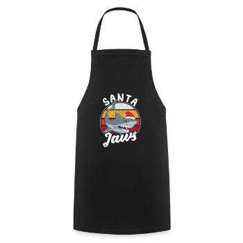 Santa Jaws Weihnachten Hai Claus Xmas PJs Angler - Kochschürze - Schwarz - Vorne - AI Model Male 185 dark (185cm)