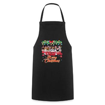 Cute and Cuddly Dogs as Christmas Decorations - Cooking Apron - black - Front - AI Model Male 185 dark (185cm)