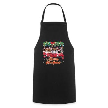Cute and Cuddly Dogs Funny Christmas Dogs - Cooking Apron - black - Front - AI Model Male 185 dark (185cm)