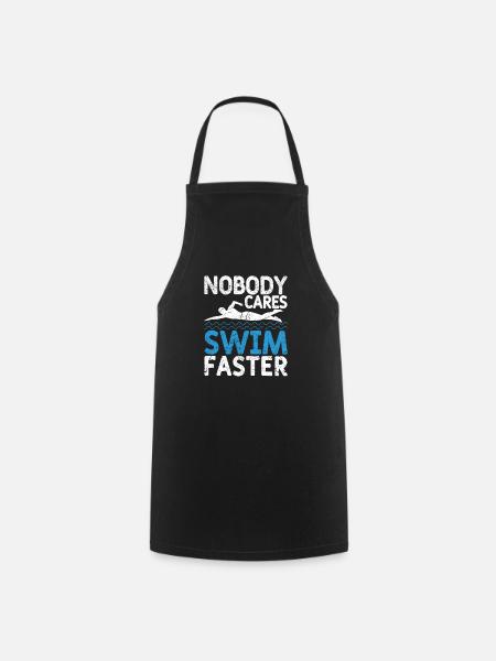 Funny Schwimmen Team Coach Sport Nobody Cares Swim - Kochschürze - Schwarz
