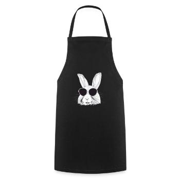Rabbit Pet Pet Cool Sunglasses Design - Cooking Apron - black - Front - AI Model Male 185 dark (185cm)