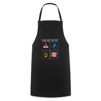 Ski Racing Skiers Downhill Skiing - Cooking Apron - black - Front - AI Model Male 185 dark (185cm)