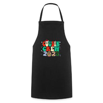 Cousins cute Christmas Pajama Set - Cousin Crew - Cooking Apron - black - Front - AI Model Male 185 dark (185cm)