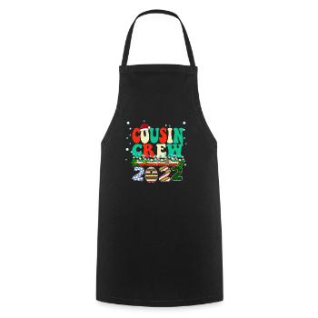 Cousin Crew 2022 Famiy Matching Christmas Pajama - Cooking Apron - black - Front - AI Model Male 185 dark (185cm)