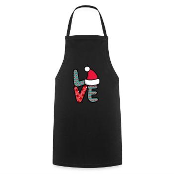 Christmas Hat Santa Love - Kochschürze - Schwarz - Vorne - AI Model Male 185 dark (185cm)