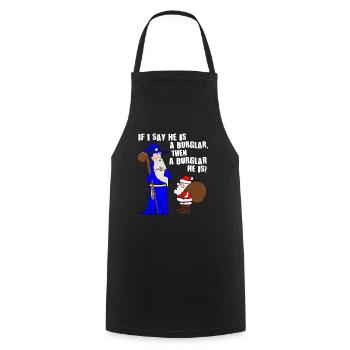 He Is A Burglar Funny Santa Claus Christmas Nerd - Cooking Apron - black - Front - AI Model Male 185 dark (185cm)