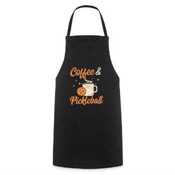 Funny Coffee and Pickleball Pickleball Players Wom - Cooking Apron - black - Front - AI Model Male 185 dark (185cm)