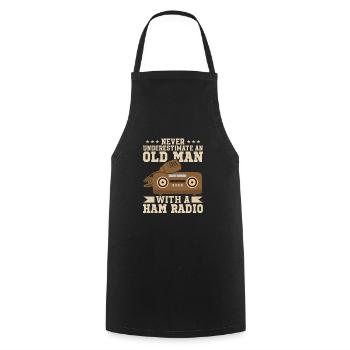 Never Underestimate An Old Man With A Ham Radio En - Cooking Apron - black - Front - AI Model Male 185 dark (185cm)