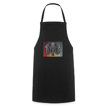 Vintage Elephant Lover Retro Graphic Elephants Kid - Cooking Apron - black - Front - AI Model Male 185 dark (185cm)