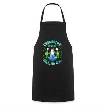 Funny Chemistry It s Like Magic But Real - Cooking Apron - black - Front - AI Model Male 185 dark (185cm)