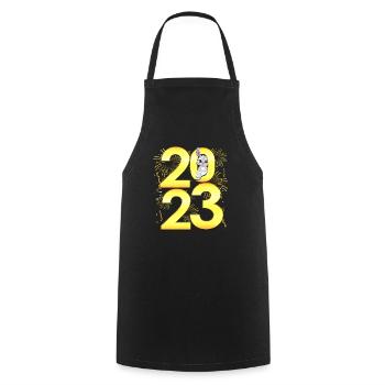 Countdown 2023 New Years Eve Party - New Year 202 - Cooking Apron - black - Front - AI Model Male 185 dark (185cm)