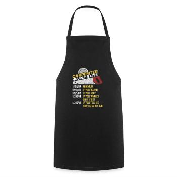 Charpentier Taux horaire Drôle de bricoleur de menuiserie - Tablier de cuisine - noir - Devant - AI Model Male 185 dark (185cm)